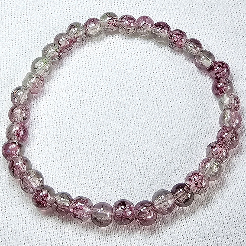 Pink Crystal Beaded Bracelet